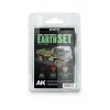 AK Interactive AK14035 EARTH SET – ENAMEL LIQUID PIGMENT SET 3x35ml